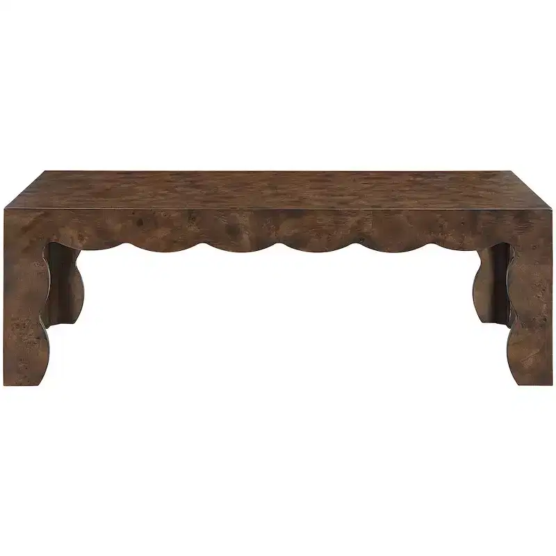 Meridian Furniture Vassa Brown Burl Veneer Coffee Table