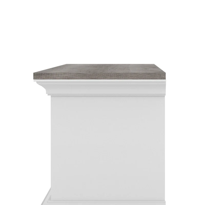 DH BASIC Transitional White 63-Inch 3-Shelf Floating TV Stand by Denhour