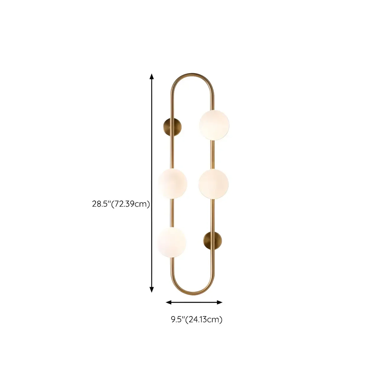 Elegant Gold 4-Light Oval Ball Wall Sconce Light Fixture