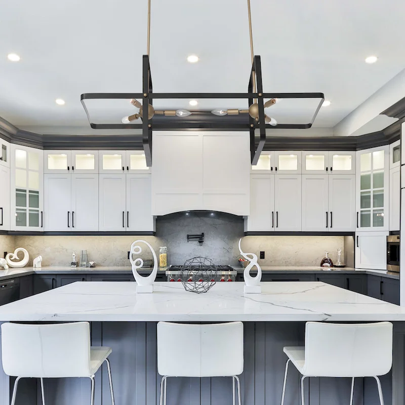 Modern 6 - Light Kitchen Island Linear Pendant - 42.13 x16.73 x16.54