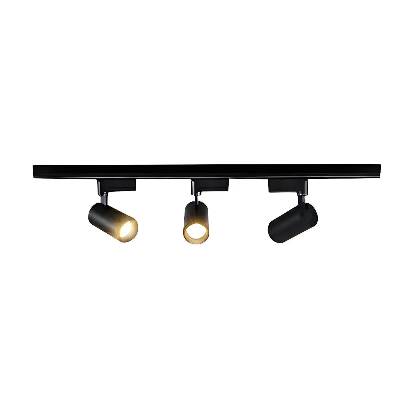 Simple 3-Light Cylinder Metal Black LED Track Light