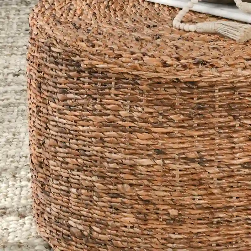 Natural Brown Rattan Round Coffee Table