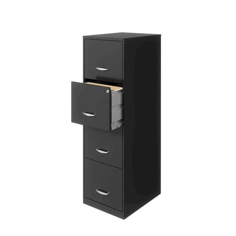 Grey 4-Drawer Vertical File Cabinet, Letter-Size, Steel