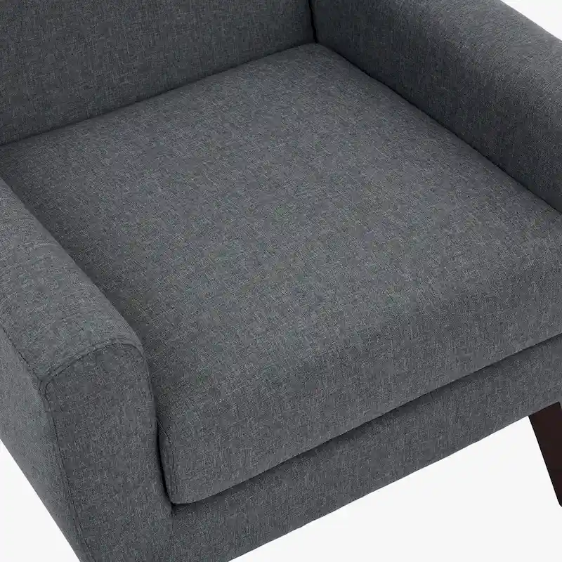 Linen Upholstered Accent Chair Wingback Armchair Set of 2