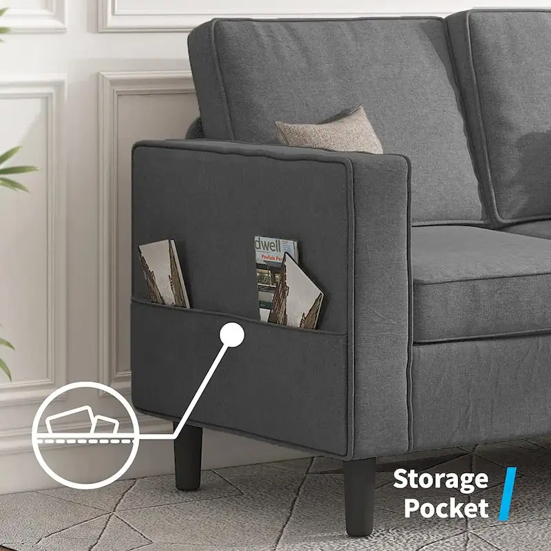 Mixoy Convertible Sectional Sofa Couches,3-Seater with Loveseat,Ottoman