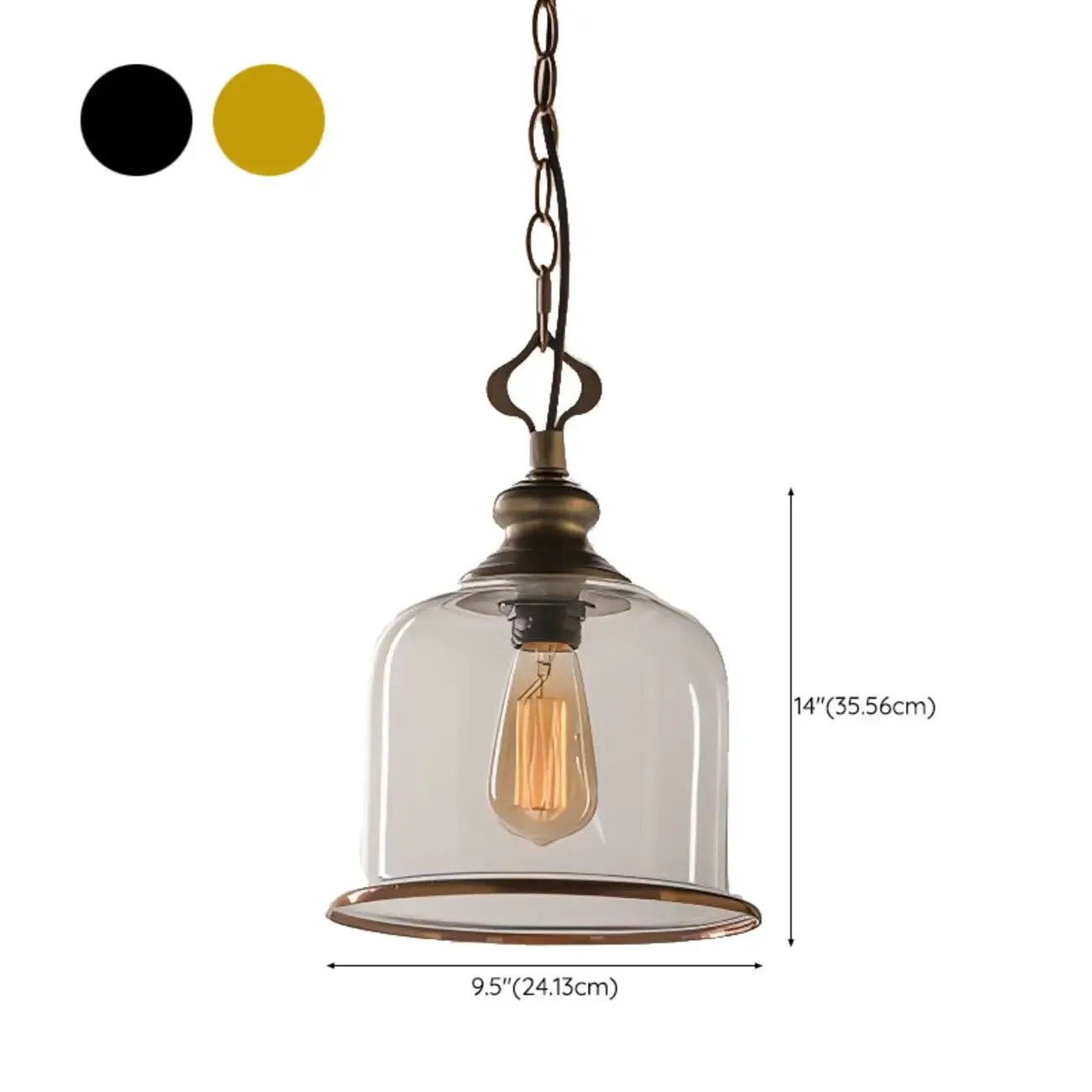 Mini Clear Bell Glass Shade Kitchen Pendant Light