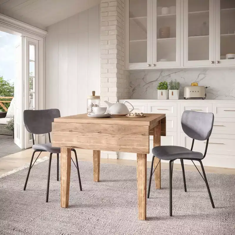 Jofran,Contemporary Modern Faux Leather Split-Back Upholstered Dining Chair (Set of 2)