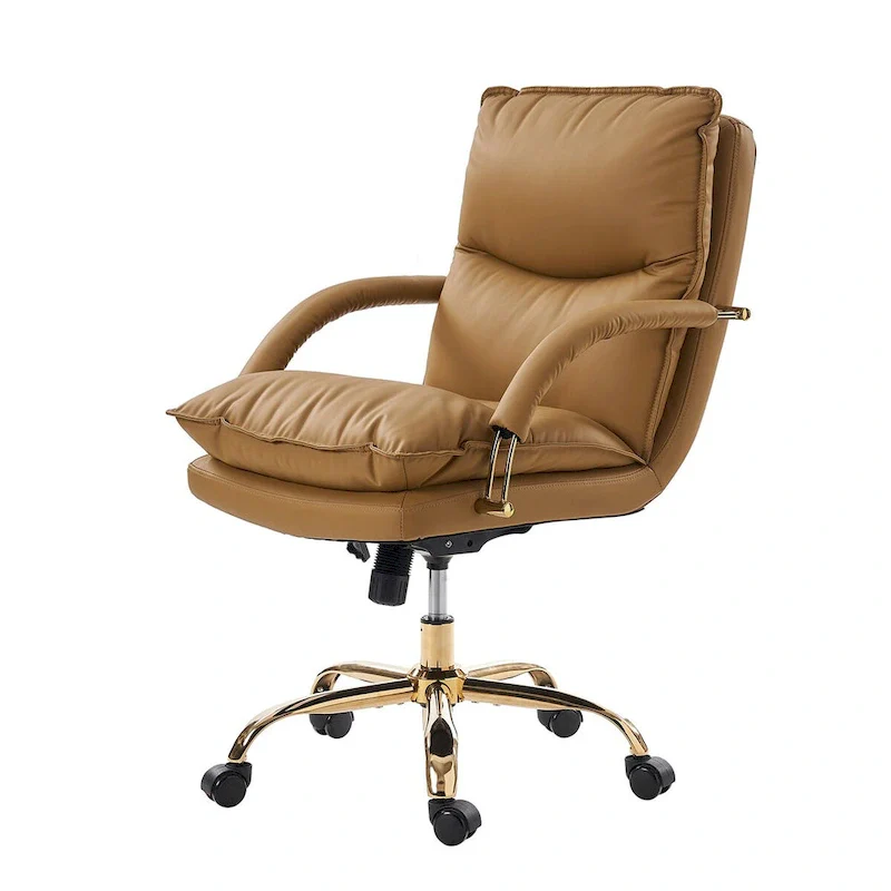 Leona Modern Faux Leather Adjustable Height Tilting Office Chair with Swivel Base by HULALA HOME