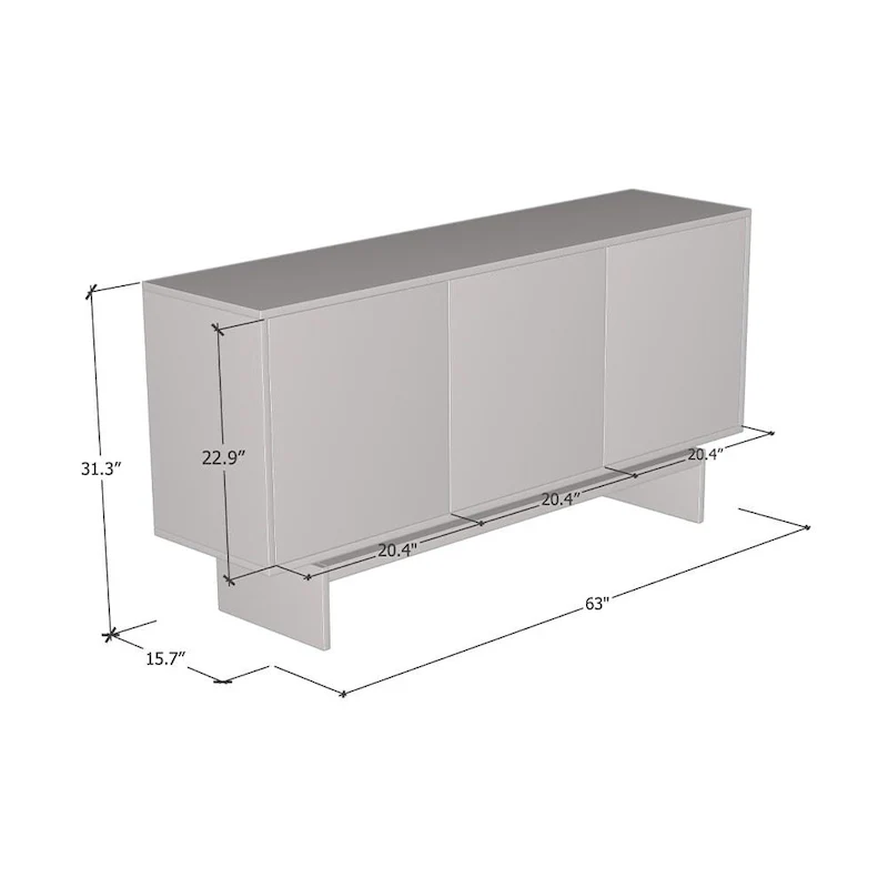 Modern Matte Sideboard / Buffet – Walnut/Black / Walnut/White