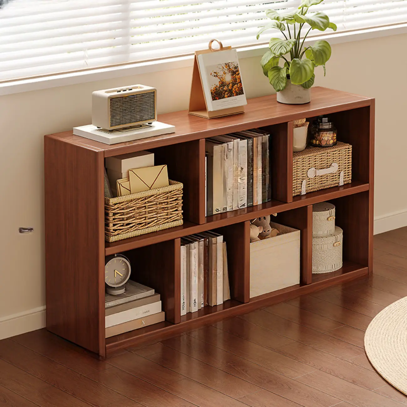 Modern Wooden Compact Bookcase Home Office Shelves