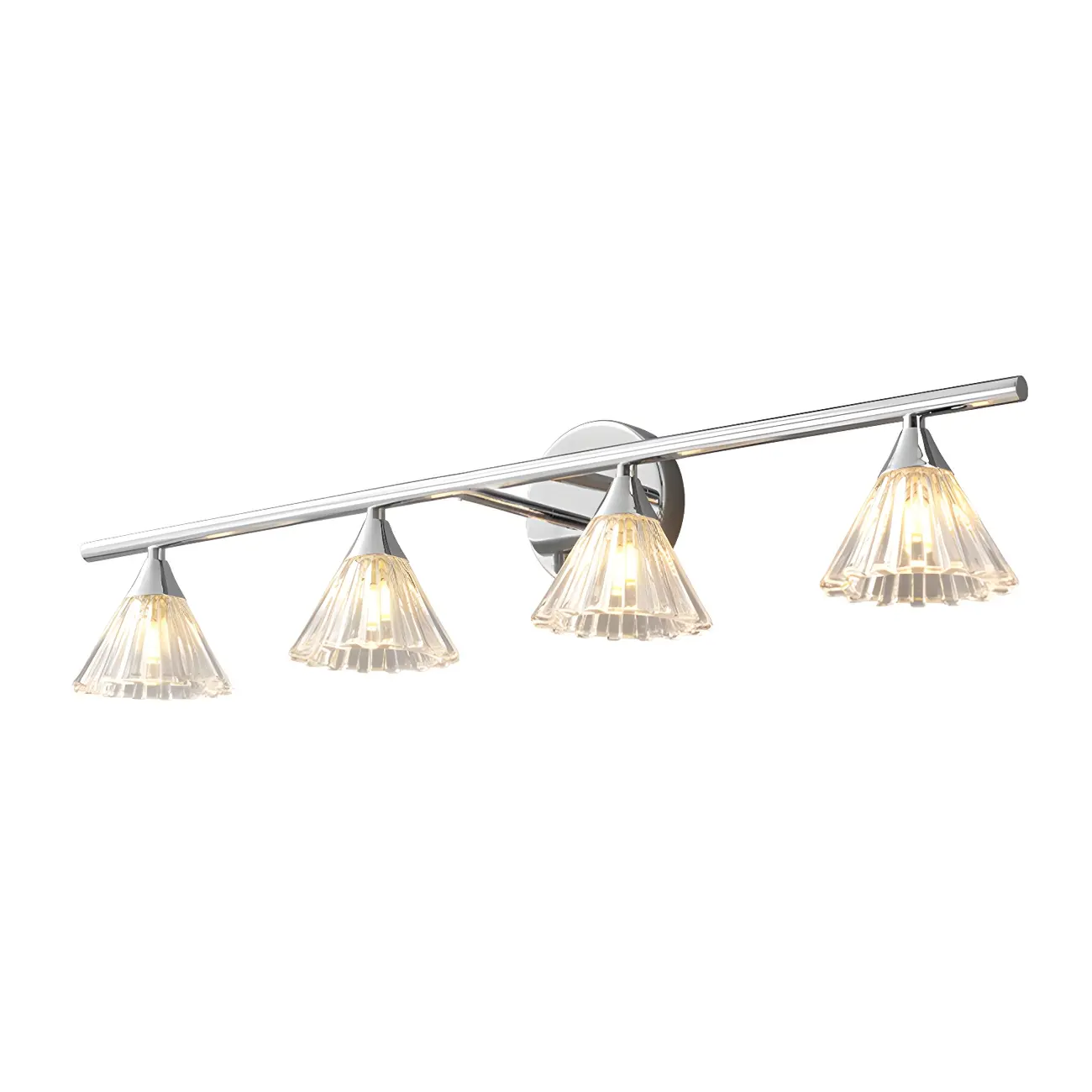 Modern Bell Glass Silver Bathroom Vanity Light