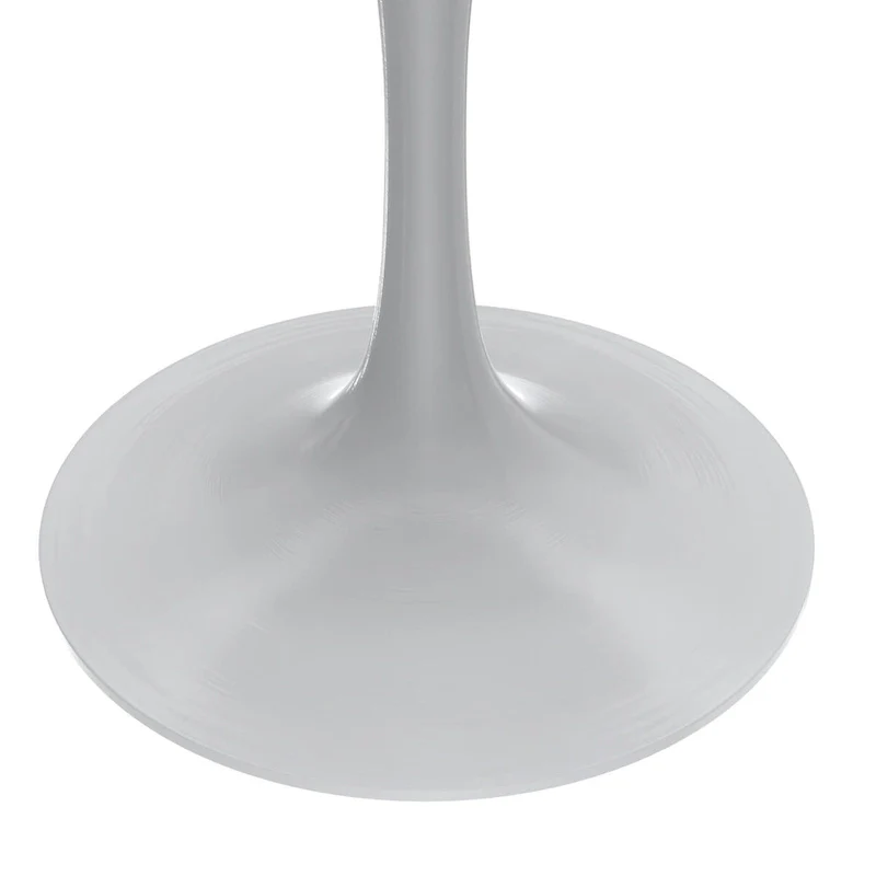 Verve Dining Table with a 36  Round Tabletop in White Steel Pedestal