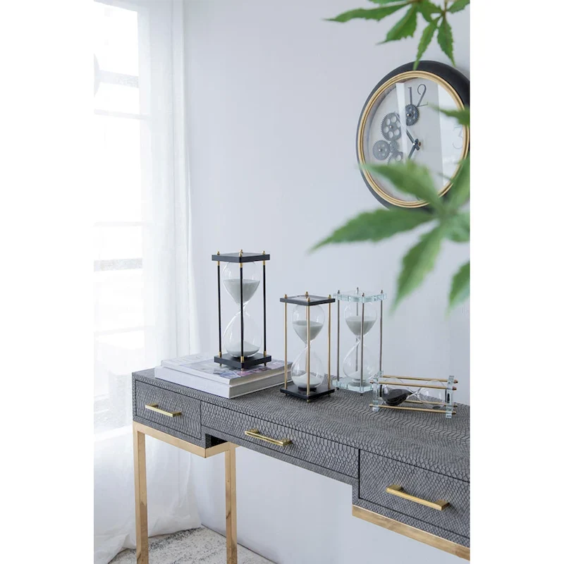 White and Silver 8-inch Industrial Hourglass