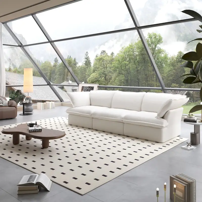 Modern Modular Sectional Sofa for Living Room 3 Seat, Comfy Convertible Sectional Sofas Couches