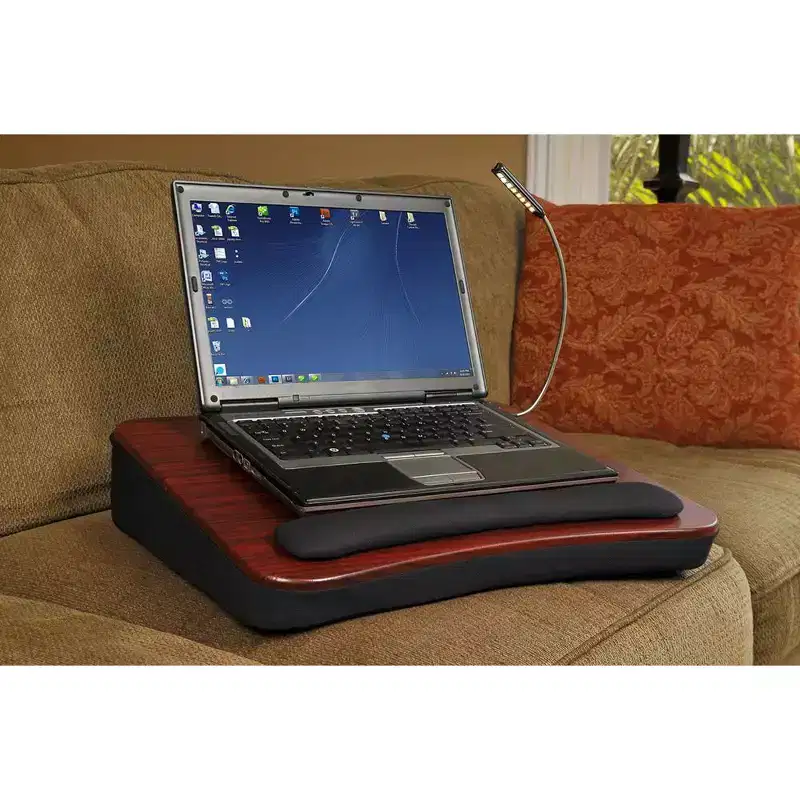 Sofia + Sam Memory Foam Lap Desk with USB Light Portable - Black