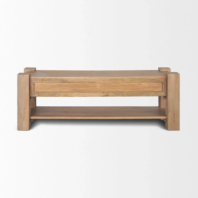 Beth Light Brown Wood Media Console - 70.0L x 20.0W x 24.0H