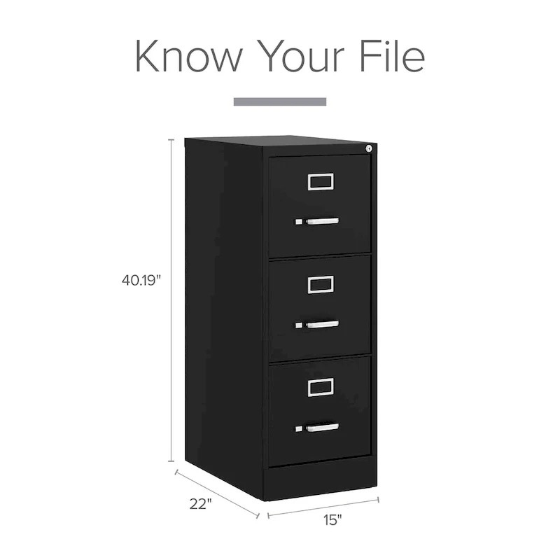 Hirsh 22-in Deep 3 Drawer, Letter Width, Vertical File Cabinet