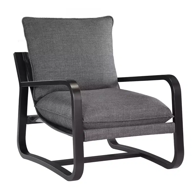 Okak Sling Accent Chair with Comfy Fabric Upholstery Cushion Metal Frame Stylish Reading Armchair for Living Room Waiting Room