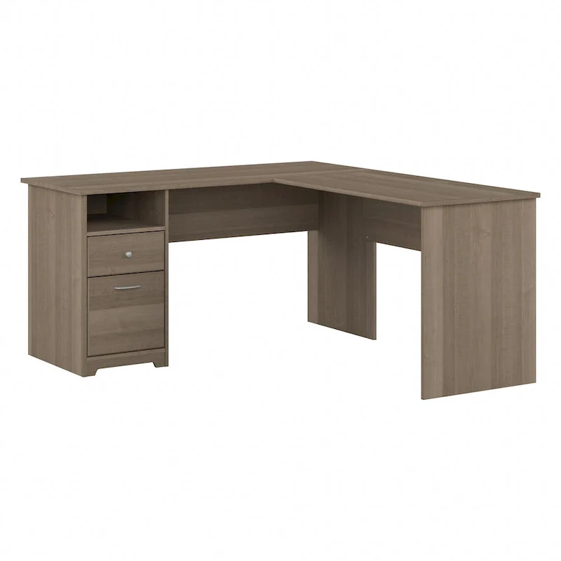 Cabot 60W L-Desk with Hutch and Drawers by Bush Furniture