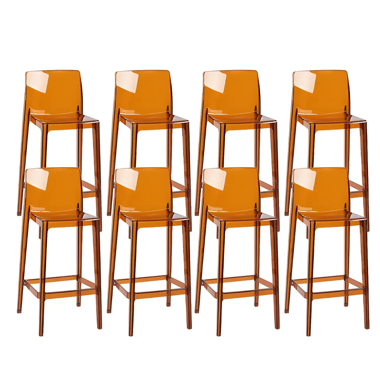 Modern Acrylic Transparent Stylish Rectangle Bar Stool