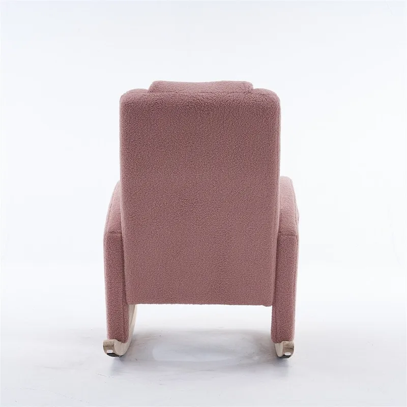 Ergonomic Fabric Nursery Rocking Chair With Adjustable Footrest