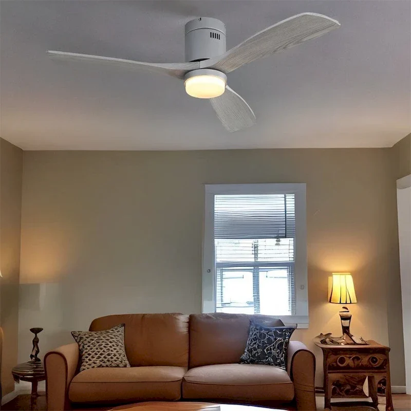 Ceiling Fan Light with 3 Wood Noiseless Fan Blade