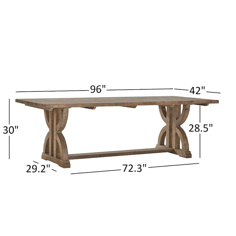 Paloma Farmhouse Reclaimed Wood 7-Piece Dining Set by
