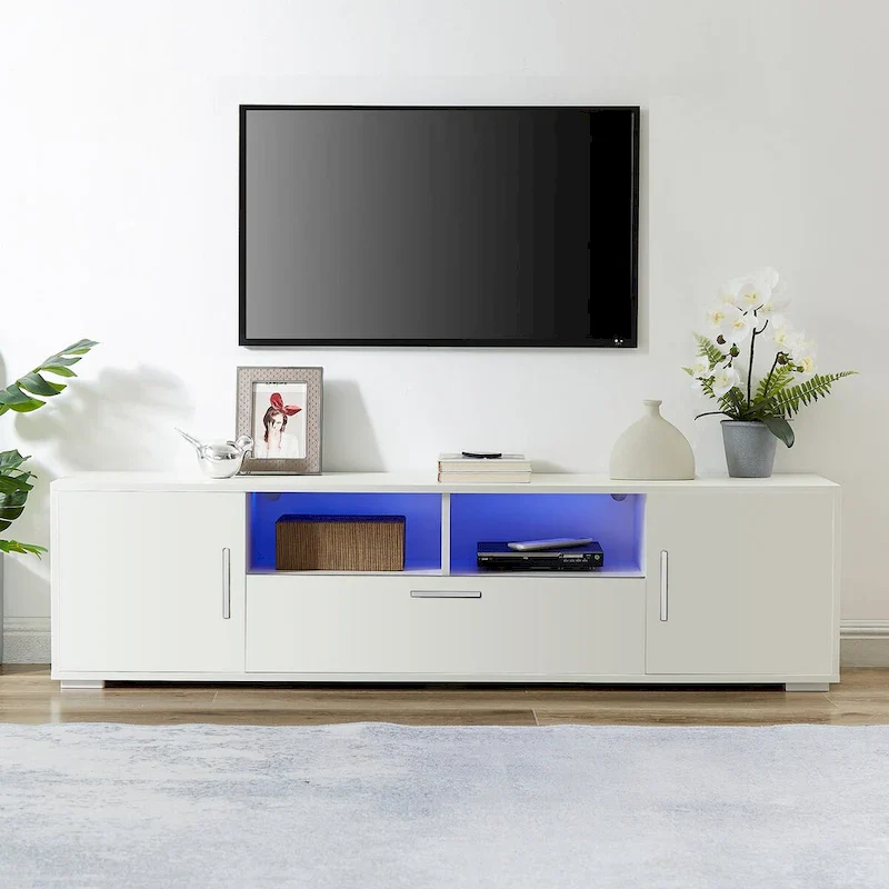 TVstand,TVCabinet,entertainment center TV station,TVconsole,console with LED light belt, light belt can be remote control