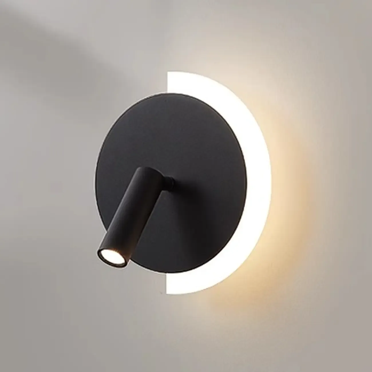 Mini Geometric 2-Light Black-Gold Wall Sconce in Rotatable