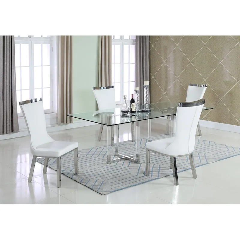 Amanda 72 Dining Table with Floating Acrylic Base - 42x 72