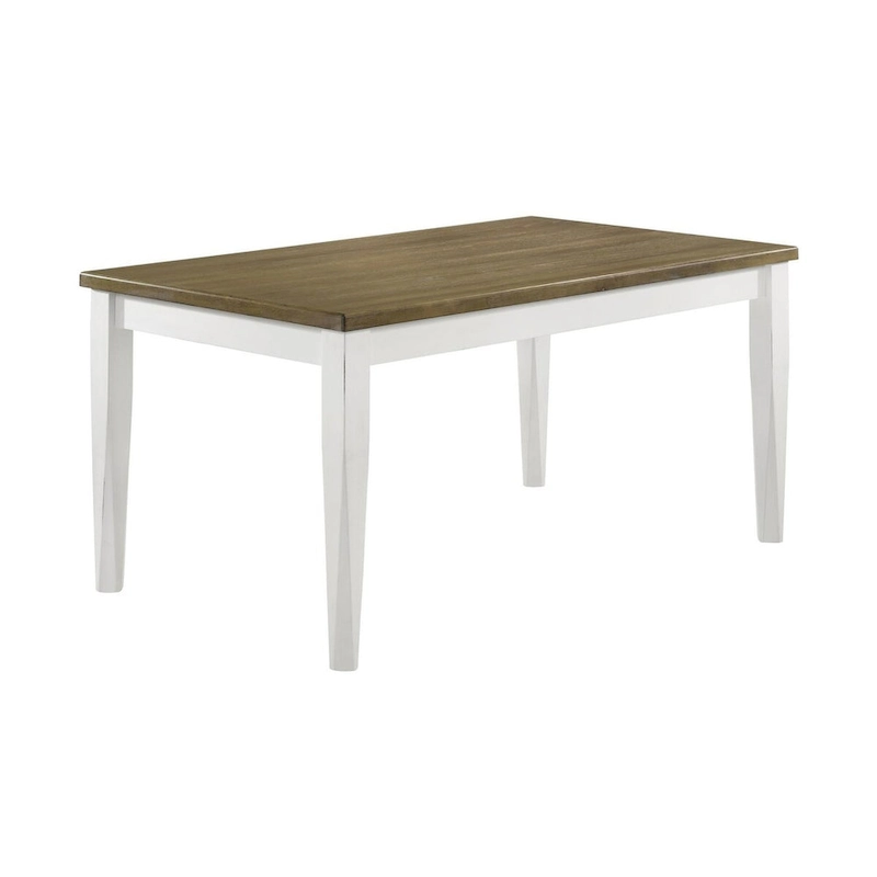 Pratto Brown Brushed and Off White Rectangular Dining Table
