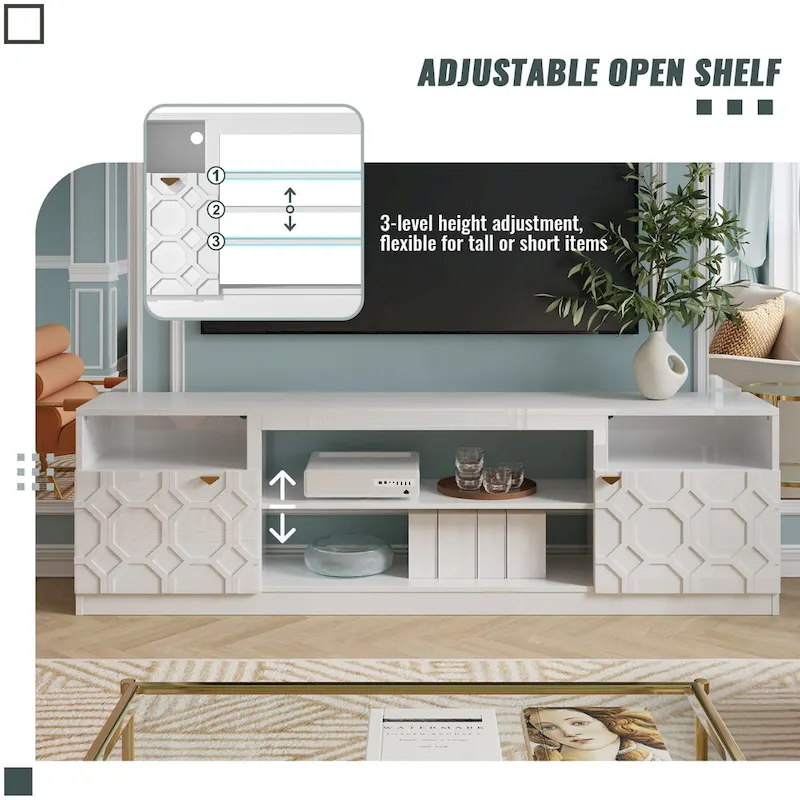 Clihome 70 High Gloss TV Stand