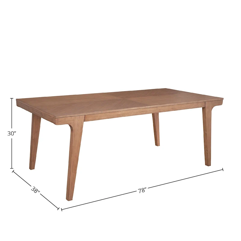 Natural Wood Dining Table with Tapered Legs – Natural, Seats 6