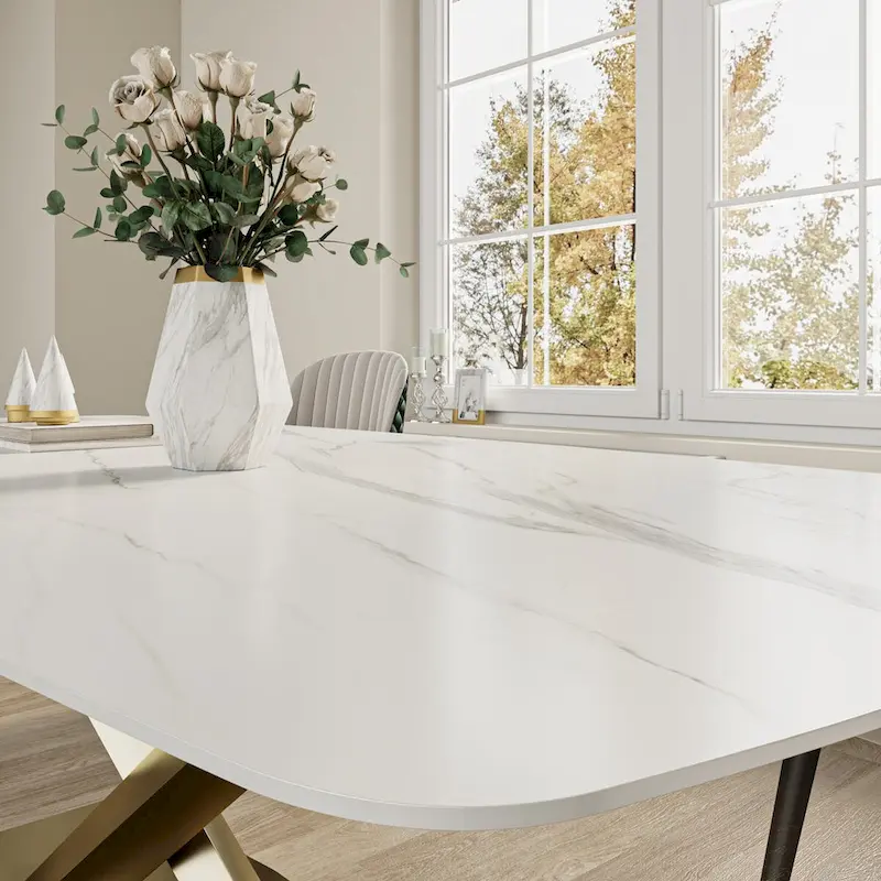 Modern Rectangle Sintered Stone Large Dining Table