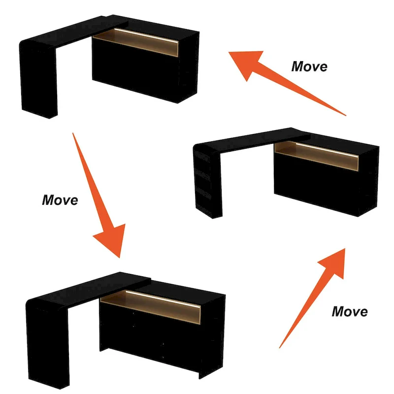 4-Drawer Desk Vanity Sideboard Bedroom Dresser Chest Of Drawers White