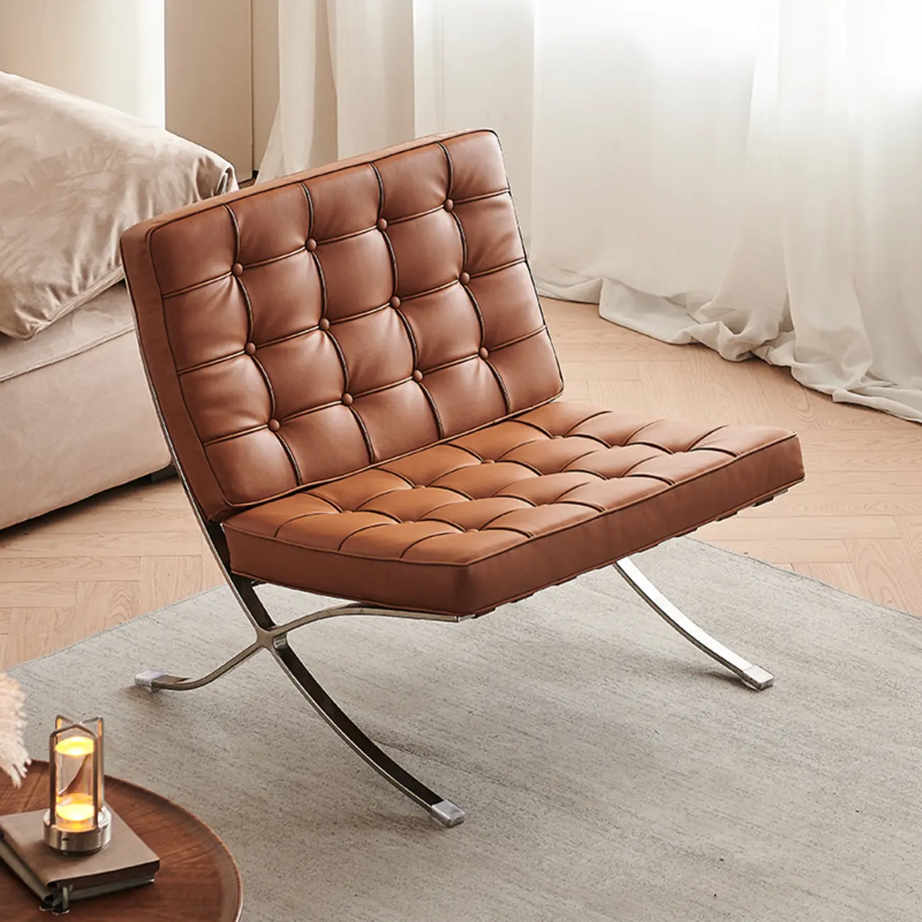 Modern Nappa Reclining Lounge Chair