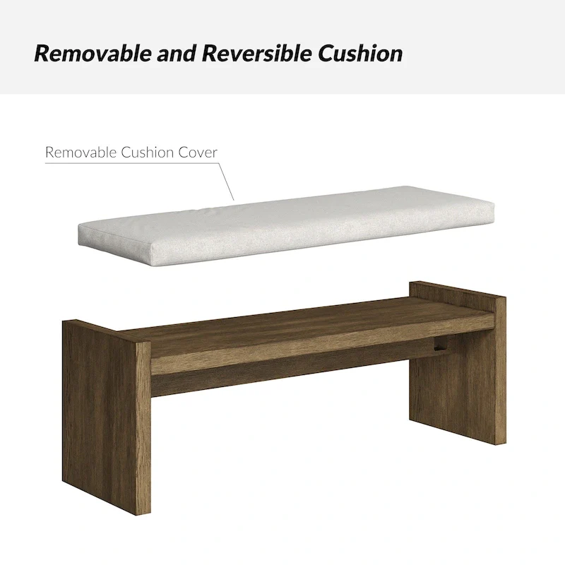 Berta Transitional Solid Wood Upholstered Bench by HULALA HOME