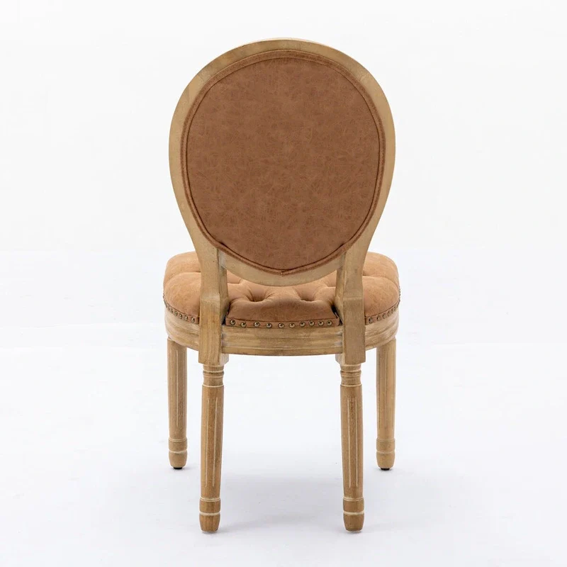 Set of 2 PU Leather Dining Chair with Nailhead Trim