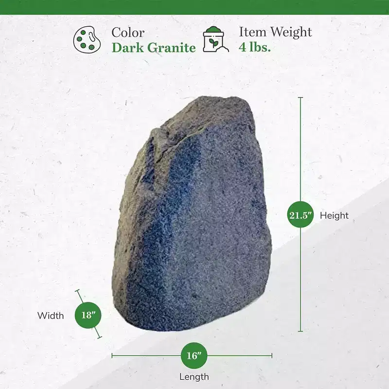 Algreen Receptacle Large Outdoor Rock Cover Decorative Lawn and Garden Landscape Accent to Hide Wires or Other Equipment, Warm Gray