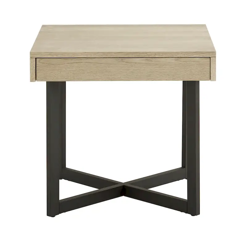 Eldersley Wood Finish End Table with One Drawer by