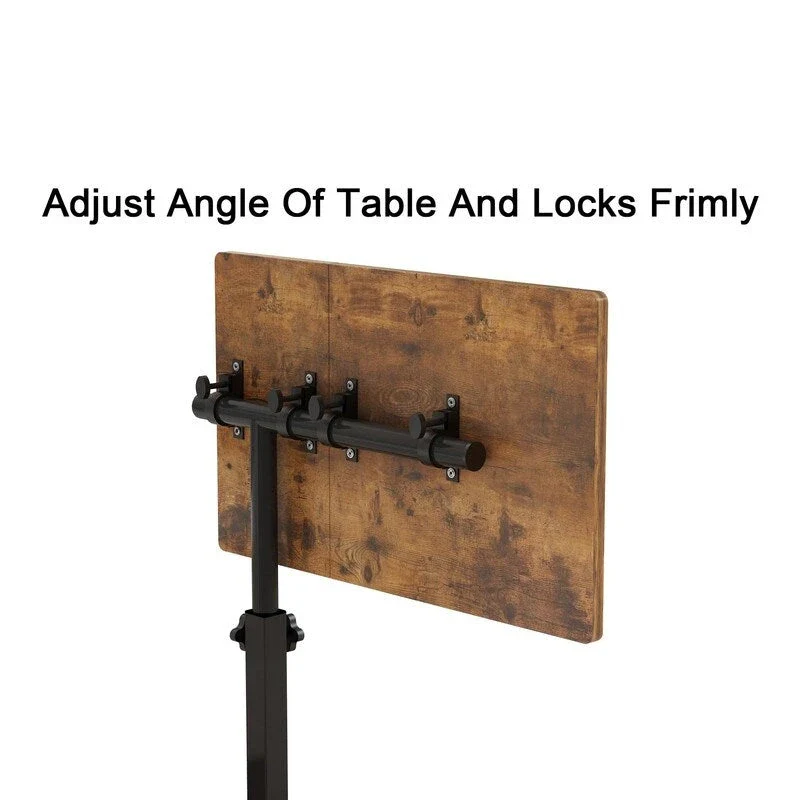 Wheels Height Adjustable Tray Table - 23.6D x 15.9W x 35H