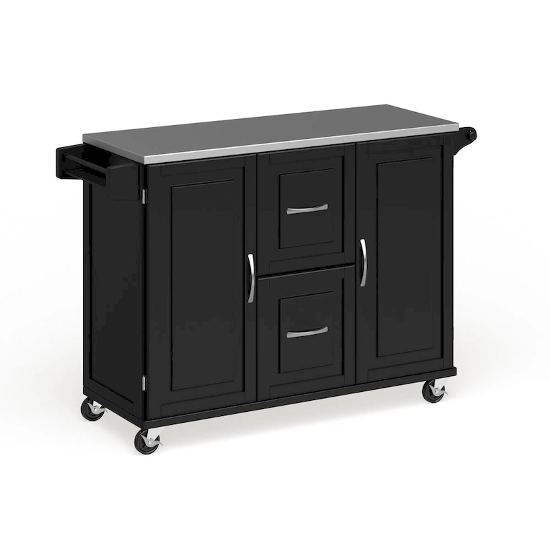 Homestyles Dolly Madison Wood Kitchen Cart with Stainless Steel Top