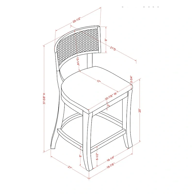 Berwil Wooden Cane Back Counter Height Chairs by Furniture of America