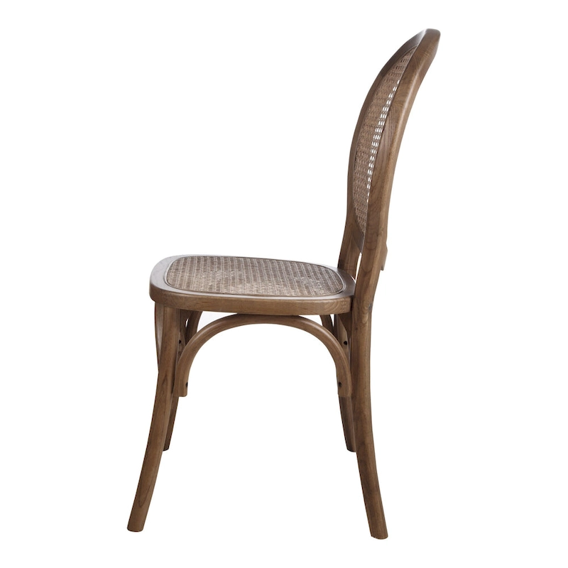Aurelle Home Mid-Century Modern Rattan Dining Chair (Set of 2)