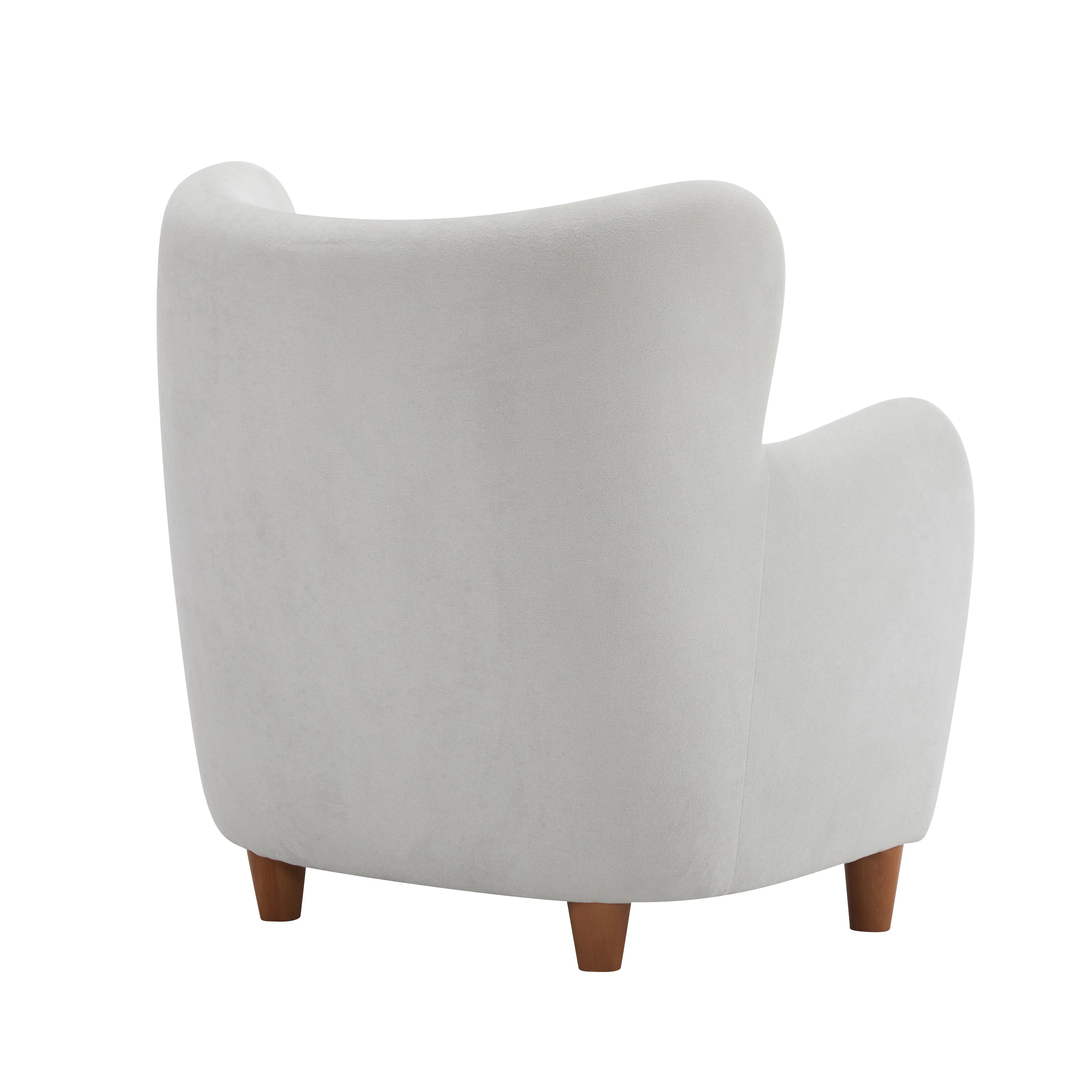 Luxury Modern Fabric Armchair with Round Arms & Tapered Legs