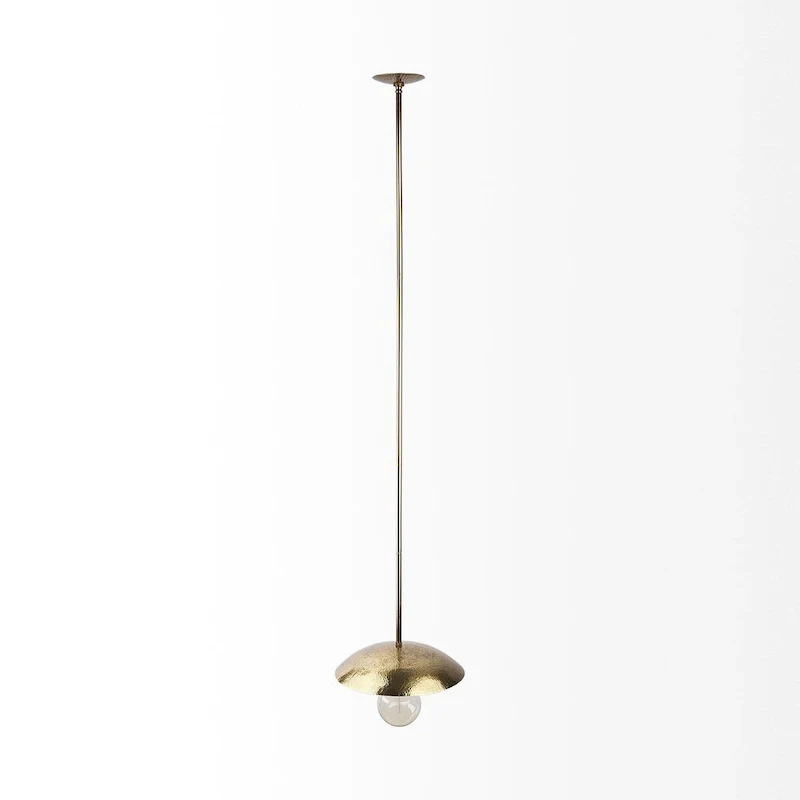 Garnet 13L x 13W Gold Hammered Metal Pendant Light - 14.5L x 14.5W x 3.3H