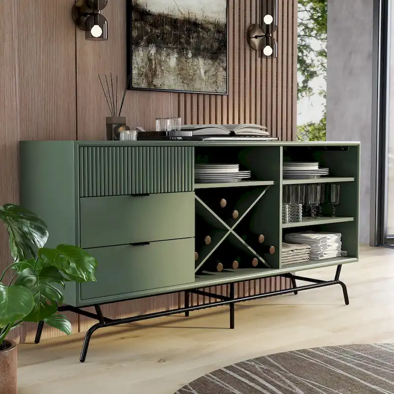60-inch Dining Buffet and Sideboard with Wine Storage
