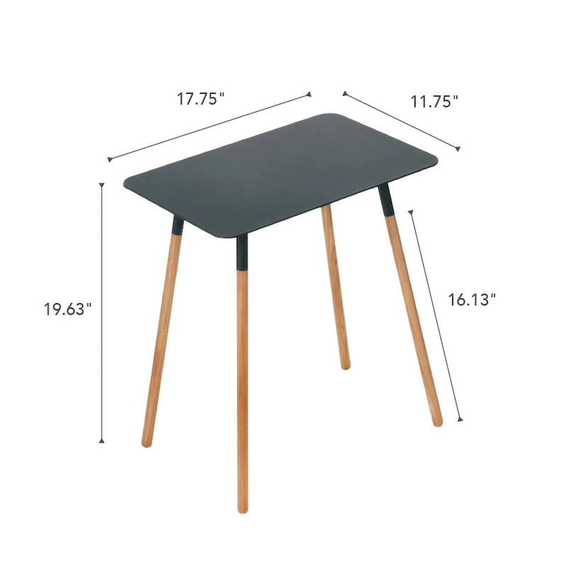 Yamazaki Home Side Table, Steel, Holds 22 lbs, Minimal Assembly - L 11.81 x W 17.72 x H 19.69 inches