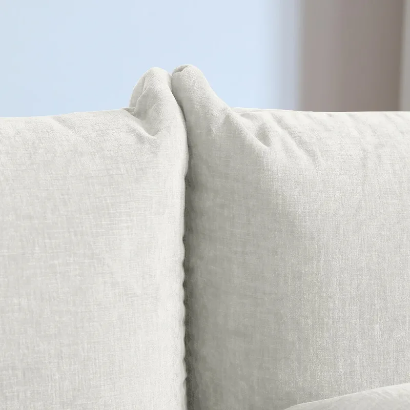 L-Shape Sectional Sofa with Ottoman - Chenille Modular Couch