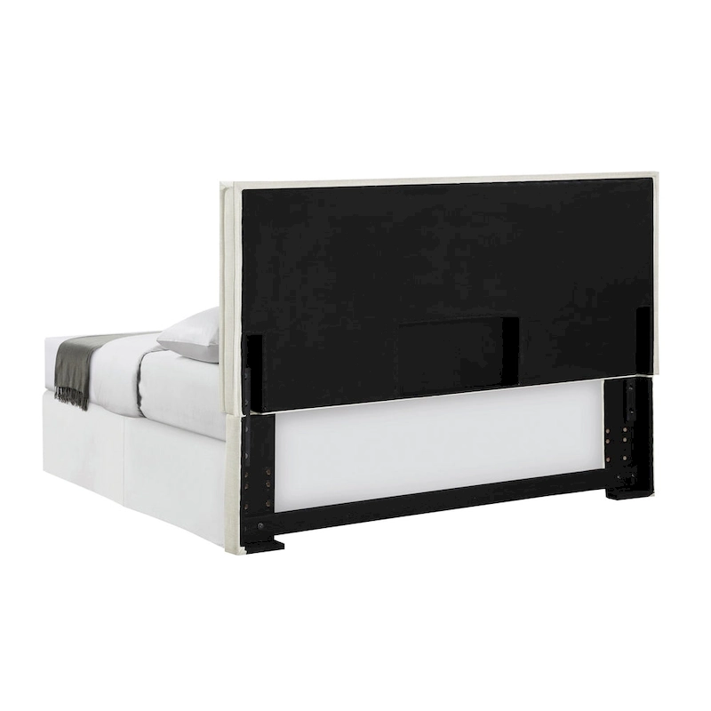 Gemma Sand Upholstered Headboard with Flange Details